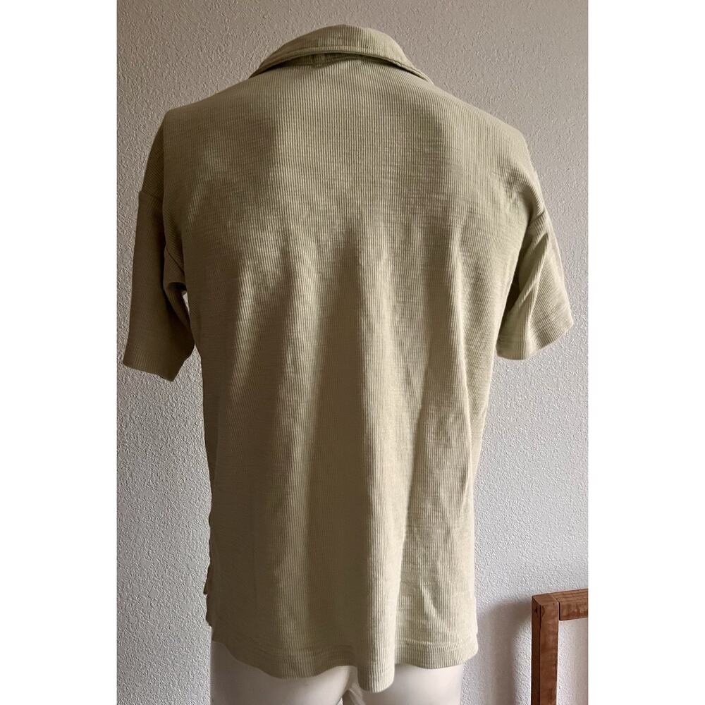 Buck Mason Airlight Johnny Collar Polo Men's M Limestone 100% Cotton $128 - Picture 4 of 12